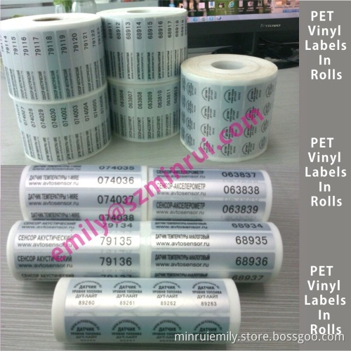 Custom Round Silver Pet Vinyl Labels In Rolls,vinyl Labels With Serials Numbers,water Proof Silver Pet Vinyl Labels 